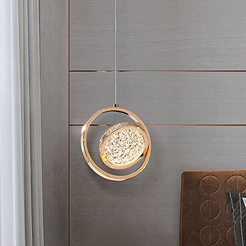 Lustre suspension géométrique LED 8W or moderne orientable - 3