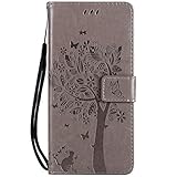 Paquete: 1 x Funda de piel Hancda móvil para LG Q6/LG Q6 Plus, Funda de Piel Flip Case Funda Funda de Piel Cover Cartera Fundas Funda Piel Carcasa