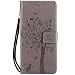 Produktbild Hancda Hülle für Huawei Honor 6A, Schutzhülle Leder Tasche Flip Case für Huawei Honor 6A Handy Hüllen Lederhülle Handytasche Dünn Silikon Case Leder Magnet Cover für Huawei Honor 6A,Hülle Grau