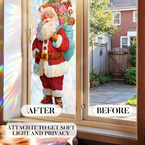 Image of Santa Claus Candy Bag Holographic Window Film 17.32x39.37in