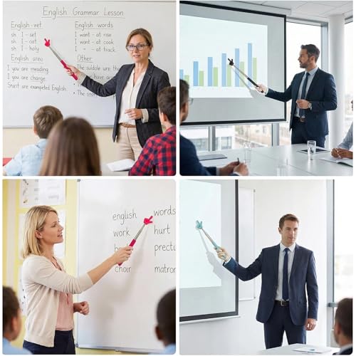 Zeigestab Ausziehbar Finger, 8 Stück Edelstahl Zeigestab Lehrer Zeiger für Unterricht im Klassenzimmer, Einziehbar Fingers Pointer Stick, Zeigestock Fingerform für Klassenzimmer Demonstrationsstab