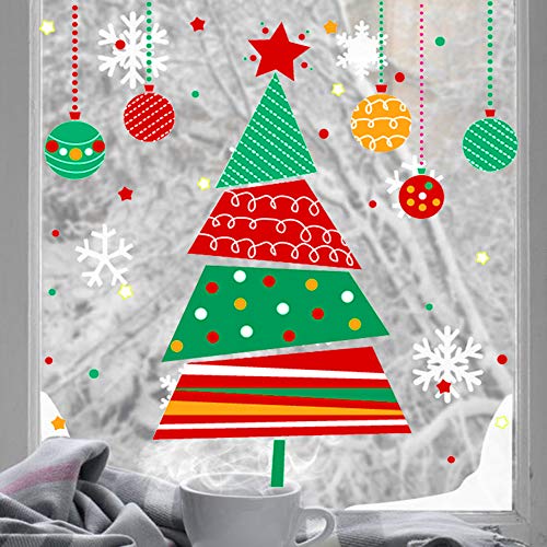 image for hatisan Christmas Window Stickers, Christmas Tree Decal Wall Sticker, 