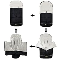 Vista 5 de CozyMe Saco de dormir universal para cochecito de bebé 3 en 1 para invierno, impermeable, con funda para pies ajustable en Negro