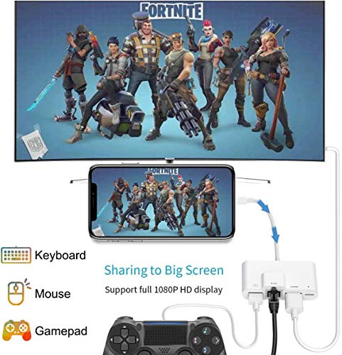 Sharllen Rj45 Ethernet Adapter 4 In 1 Lightning To Hdmi Adapter 1080P Hd Network Lan Wired Adapter Usb Data Sync Charging Card Reader Compatible With Iphone/Ipad/Tv/Monitor/Projector/Keyboard/Mouse thumb #6