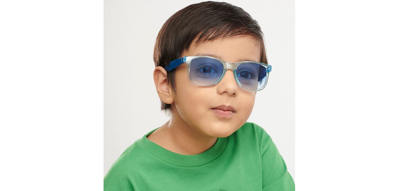 Hooper By Lenskart | Full Rim Square Kids Sunglasses | 100% UV Protected | For Boys & Girls (Age 5-8 yrs) | HP S14898M (Blue) - Image 3 thumbnail