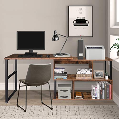 Tektalk Rotatable Corner Table Retro Desk Corner Computer Desk Pc Laptop Study Table Workstation Home Office #TOP5