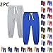 2-Pack Boys Fleece Lined Joggers Sweatpants Warm Winter Elastic Waist Athletic Track Pants with Pockets for Girls 5-14 Years