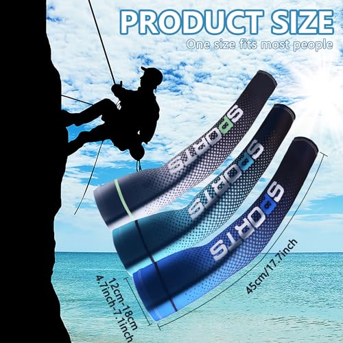 Bacophy 6 Pairs Arm Sleeves UV Protection Cooling Men Women Sunblock Cycling Arm Cover4