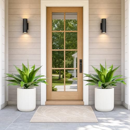 Image of Ttranewsoo Artificial Outdoor Agave Plant - UV Resistant Weatherproof Fake Succulent,2Pack Tall Faux Cactus for Patio Garden Balcony Decor, Pet Safe Low Maintenance No Pot 22 inch Green