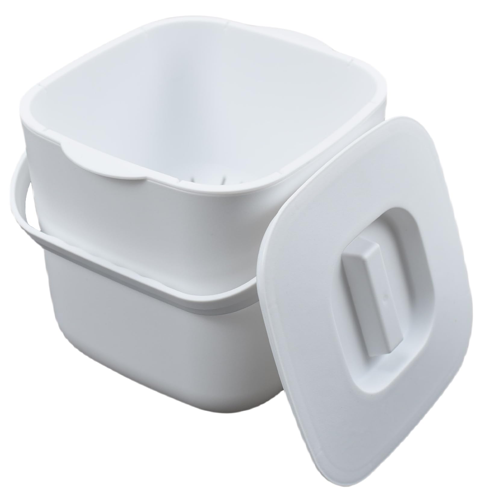 Umtiti 7-Liter Kitchen Compost Bin with Handles for Countertop Food Scrap Collection.White-7L-uk