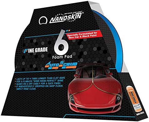 Nanoskin AUTOSCRUB 6" Surface Prep Pad Fine Grade- Patented Clay Bar Replacement Tool to Remove Embedded Contaminants Before Wax & Coating | Safe for Painted Surface, Glass, Plastic, Metal & More