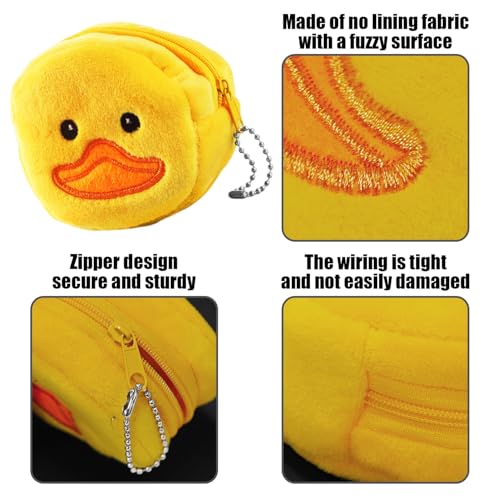 1 Enten-Geldbörse Und 1 Enten-Anhänger, Süße Geldbörse, Cartoon-Plüsch-Geldbörse, Mini-Aufbewahrungstasche Für Kinder
