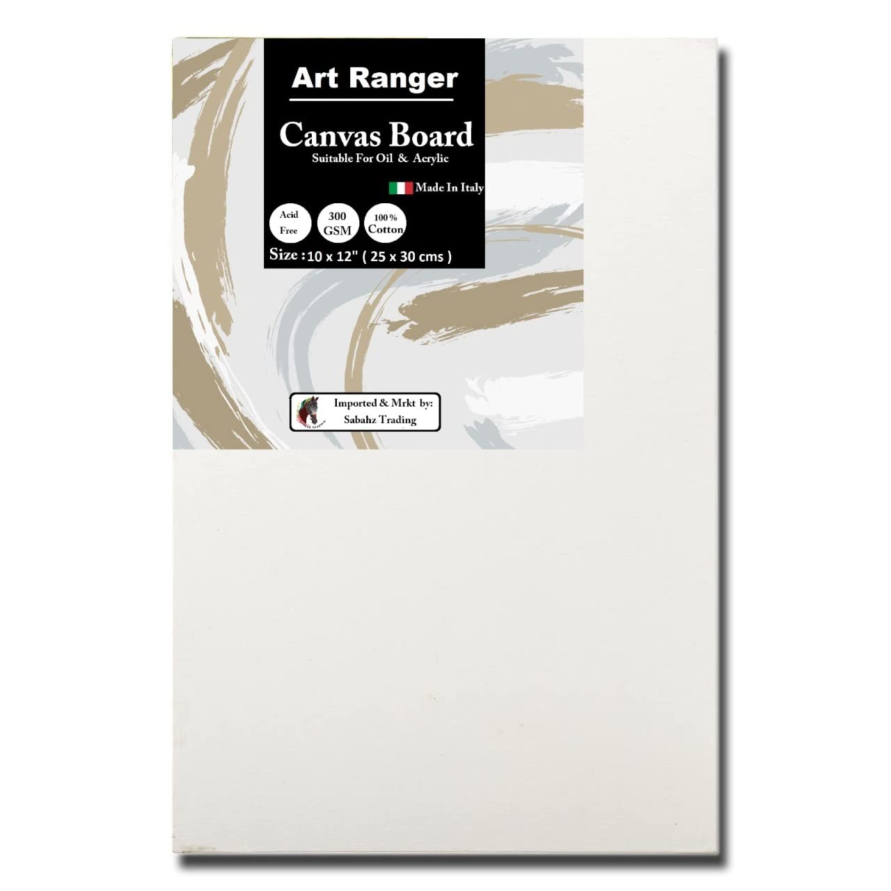 ART RANGER | Double Titanium Primed Canvas Board | (10 x 12 (25 x 30 cms) Pack of 2)
