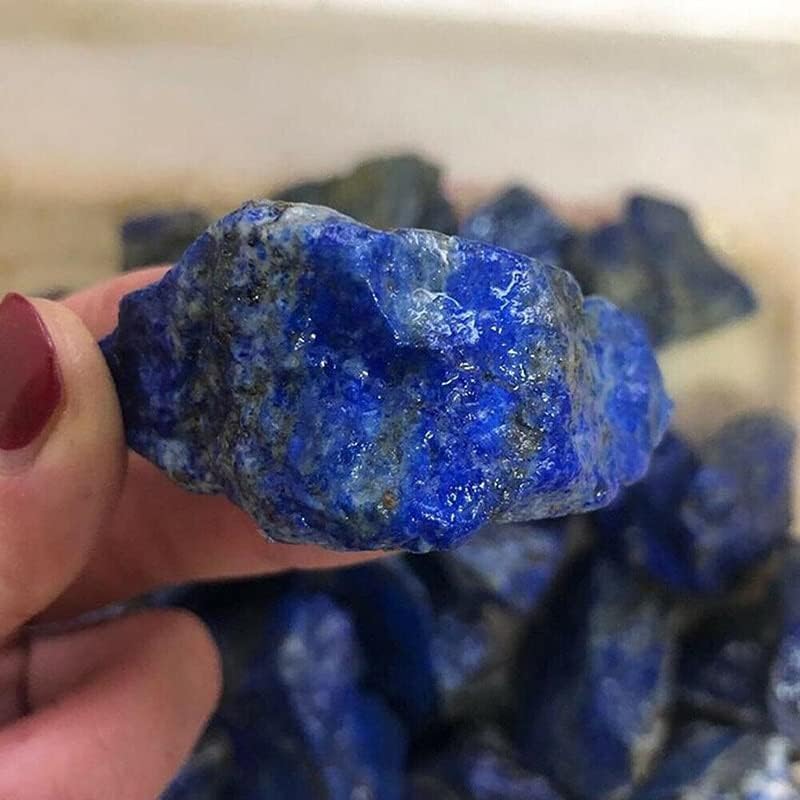AtkitS Natural Lapis Lazuli Stone Crystal Bule Color Rough Stone Mineral Home Decor Fish Tank Flower Crystal Decoration (Size : 160-200g (1pcs))