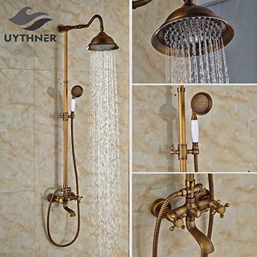 Douche effet de pluie laiton rétro pour salle de bain - 3