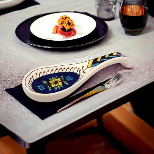 Image of Malaikah Ceramic Spoon Rest Pack of 1 for Home, Kitchen, Dining, Kitchen Decor & Gifting