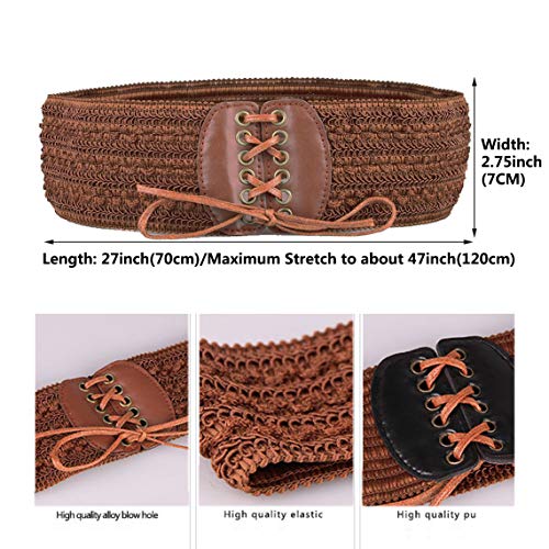 Women's Lace Elastic Waist Belt Stretch Wide Corset for Dress Vintage Elegant Sweet Accessories2