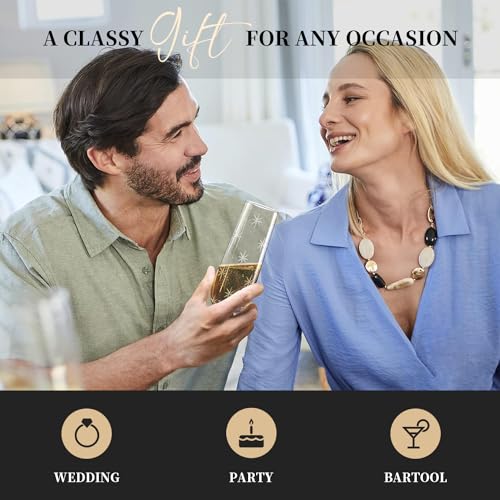 Copas de champán sin tallo elegantes copas de cristal estables para cava 4