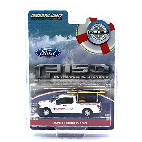 Greenlight 29899 2016 Ford F-150 with Lifeguard Accessories Hobby Exclusive 1/64 Diecast Model Car