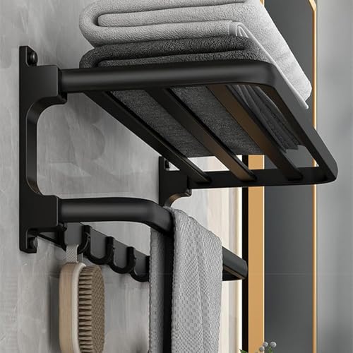 Porte-serviettes de salle de bain 5 crochets fixation murale