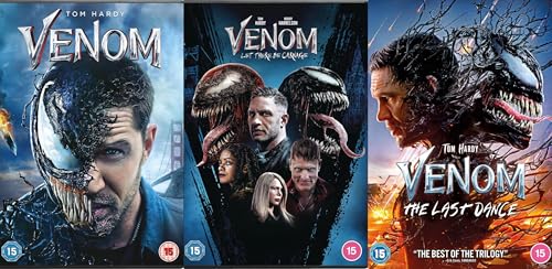 Image of Venom 1-3 Complete Collection DVD - Venom, Venom: Let There Be Carnage / Venom: The Last Dance DVD - Venom 3 Film Complete Collection DVD Tom Hardy