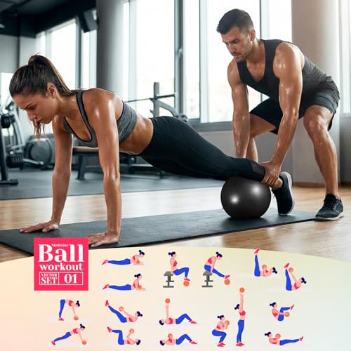 Image of 4 Pcs Small Exercise Pilates Ball Bulk 9 Inch Mini Yoga Balls Anti Burst and Slip for Stability, Fitness, Physical Therapy, Stretching & Core Workout at Home Gym Office Class