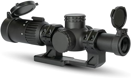 Monstrum Alcance de rifle LPVO Banshee 1-4x20 con soporte de alcance desplazado