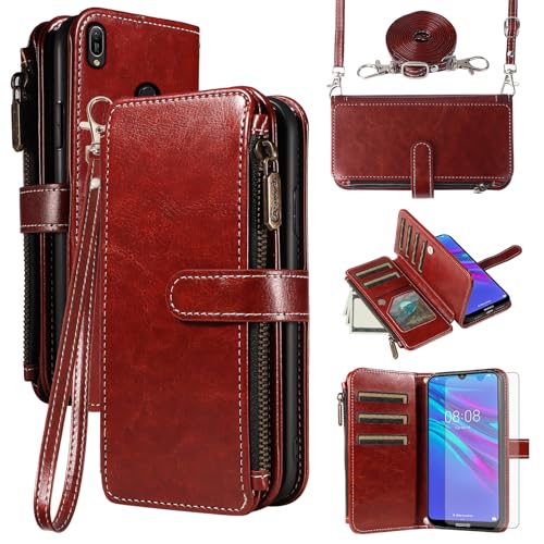 Coque Honor 8A JAT-L41 portefeuille cuir support Huawei Y6 2019