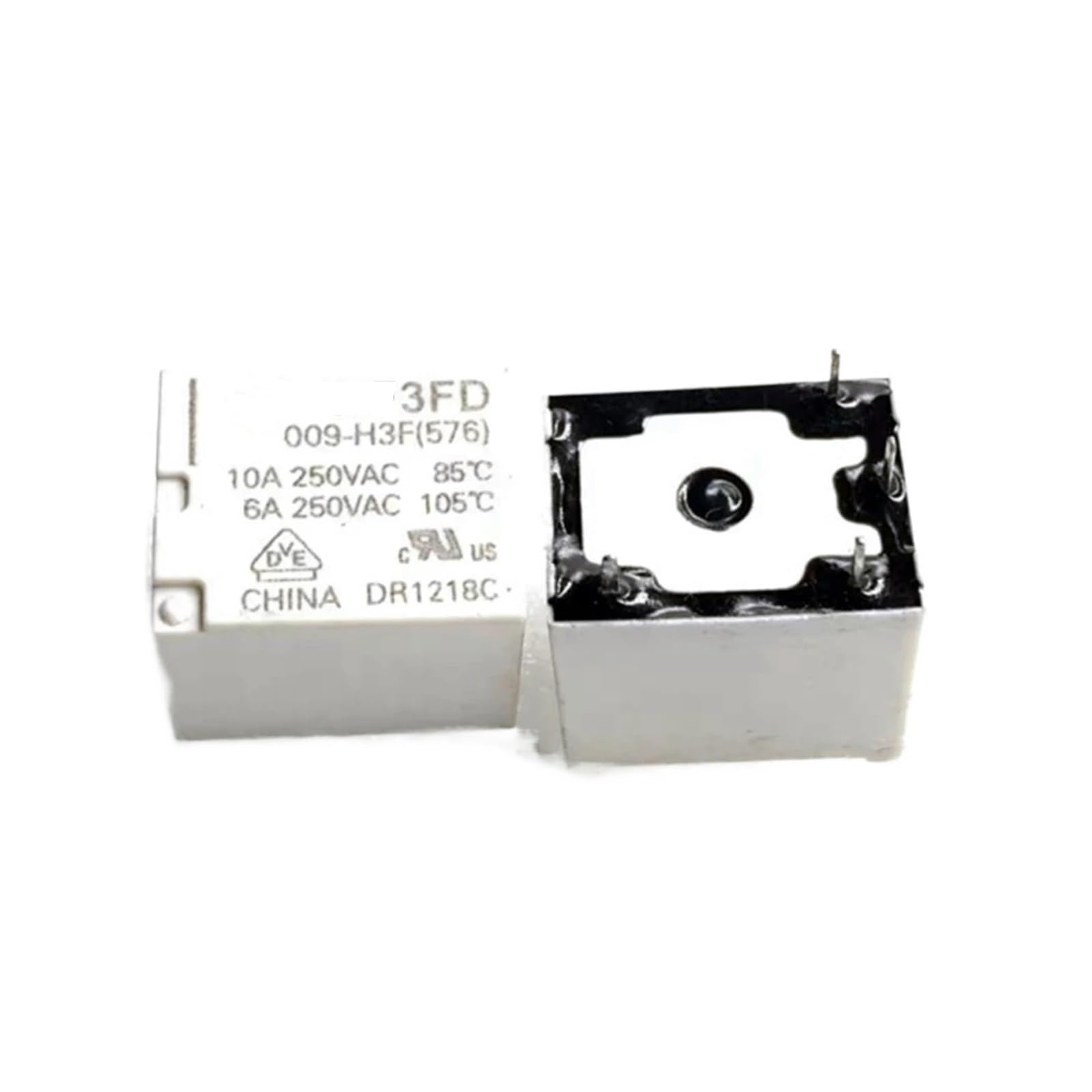 Relais HF3FA-009-HSTF 9V CC 4 broches pour circuit imprimé - Lot de 2 pièces