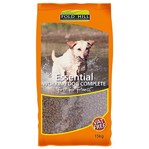 Fold Hill - Essential Working Dry Dog Food, Natural Adult Kibble with Adult Vitamins, Perfect for Glossy Coats, 15kg