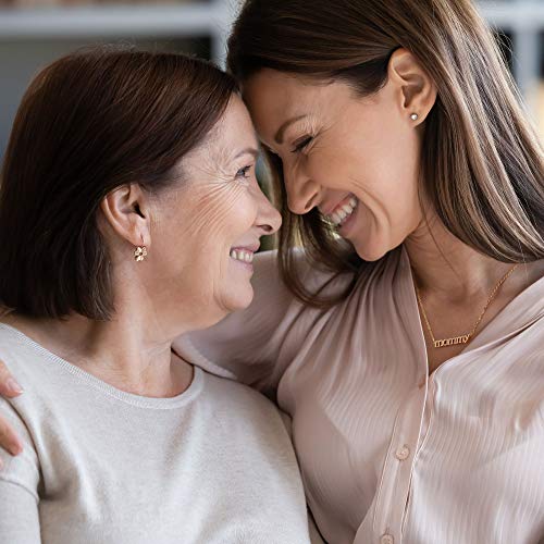 MEVECCO Gold Dainty Mom Necklace,18K Gold Plated Cute Tiny Mom Personalized Name Charm Necklace Delicate Word Cubic Zirconia Mom Chain Jewelry Gift for Mother's Day,Mother's Birthday3