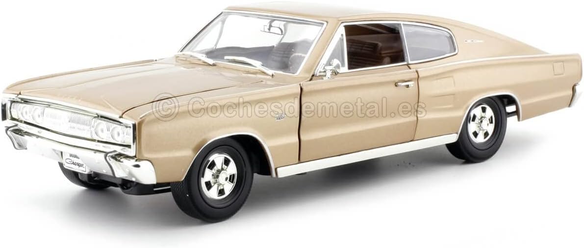 92638brnz 1-18 Scale 1966 Dodge Charger Bronze Metallic Diecast Model Car