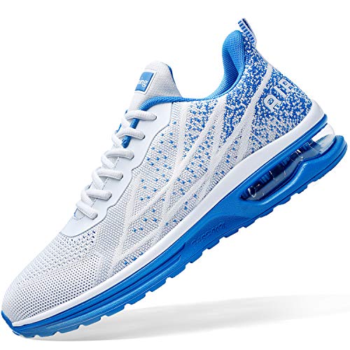 Mens Air Athletic Running Tennis Shoes Lightweight Sport Gym Jogging Walking Sneakers(White/Blue US 8.5) (B08GQ26XX3) Amazon Price History, Amazon Price Tracker