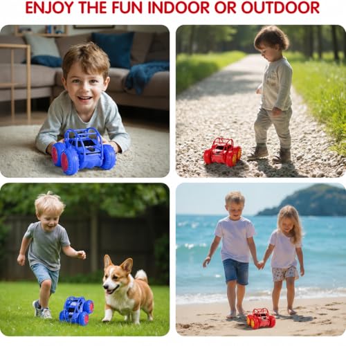 Image of Remote Control Car, Fast Direct Charging RC Cars Amphibious 360 Rotating LED Rechargeable Stunt Car 2.4Ghz 4WD All Terrain RC Race Cars Toy Christmas Birthday Gift for Kids Boys Girls Aged 3-12 years