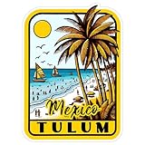 Tulum Mexico Sticker 4 Inch City Travel Souvenir Destination - Waterproof Vinyl Decal for Laptop Water Bottle Car Tumbler - Durable Aesthetic Long-Lasting Stickers for Adults ID44990