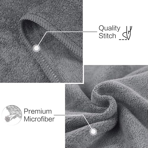 Image of Pack of 2 Microfiber Cloth for Car Drying - 60x40cm Car Cleaning Cloth 400 GSM Superior Softness, Super Water Absorbent Towel for Car, Bike and Household Cleaning - Grey