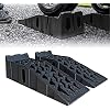 Rampe D'accès Plastique Pour Voiture - Lot De 2 - Largeur 245 Mm - Charge Max 7250 Kg - Noires Et Empilables