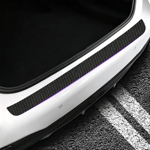 QIZUN Protection de Pare-Chocs Arrière pour Nissan Micra (K15) 2025 2026, Autocollant Fibre de Carbone Anti Rayure Seuil de Coffre Accessoires