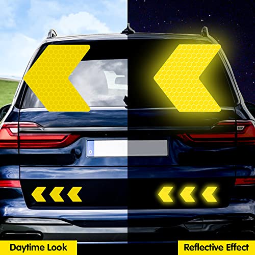 6 Pack Bandaid Stickers, Nouiroy Car Reflective Sticker,4.8 * 1.7In Ouch Bandaid Sticker For Car Dent Scratch Cover Band Aid Decals Adhesive Vinyl Decal,Yellow #TOP3