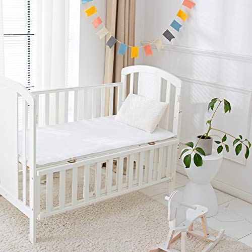 Flannel Crib Protector Pad，100％ Waterproof Mattress Protector Pad, One Size, 27" X 50" White #TOP4