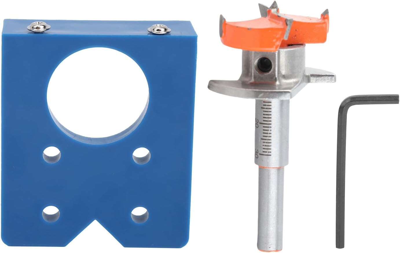 Professional Hinge Hole Opener Precise Door Boring Jig 35mm Woodworking Tool Kit for Cabinet Furniture Installation Orange ABS Plastic with Alloy Drill Bit