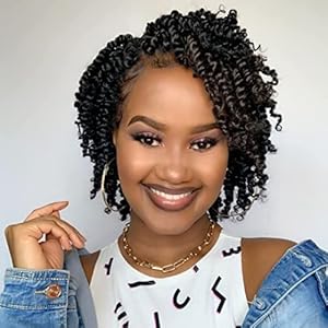 Passion Twist Crochet Hair 6 Inch 8 Packs Pre-Twisted Passion Twist Hair Crochet Hair for Black Women Pre-Looped Crochet Braids Synthetic Crochet Hair Extensions Natural Color
