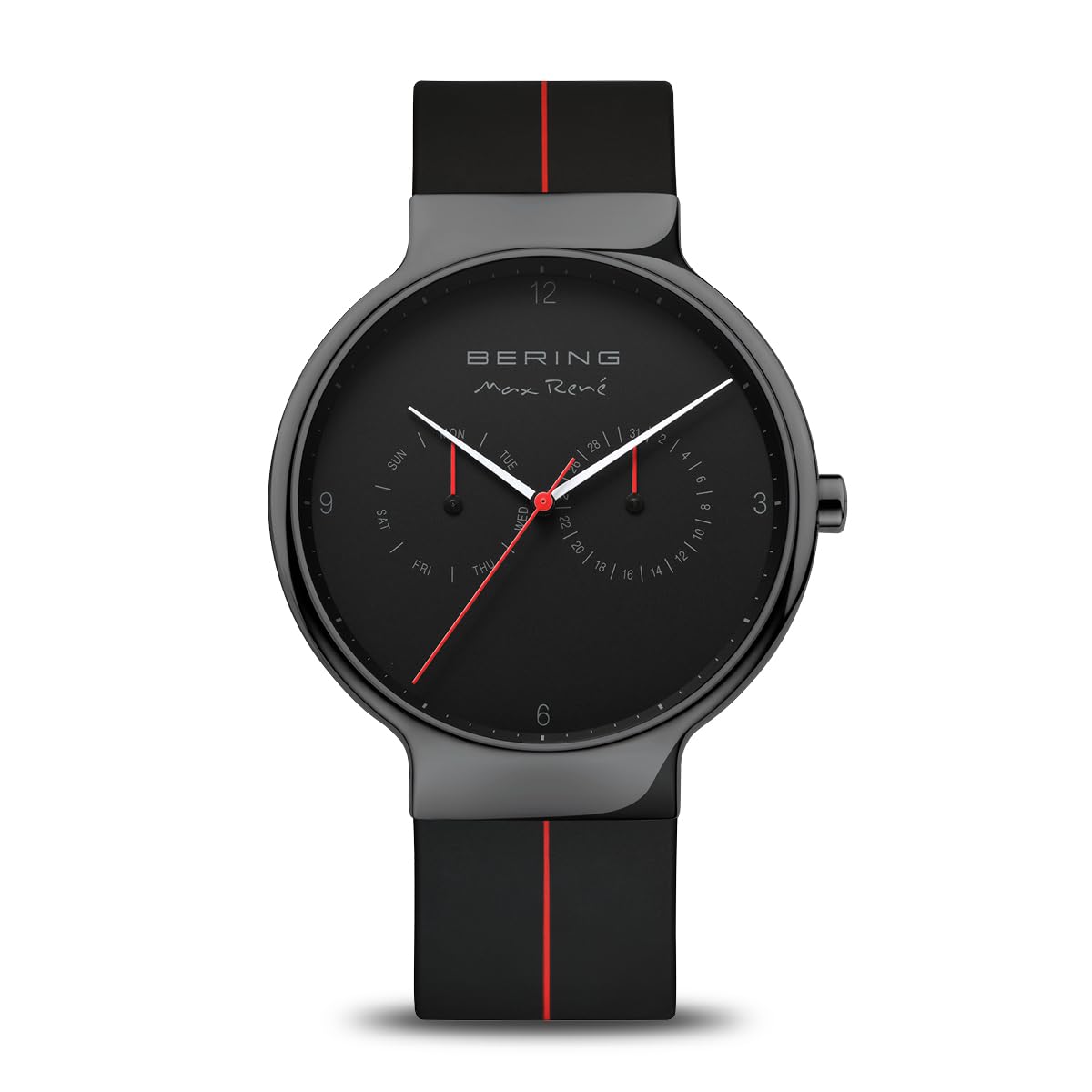 Bering Herren Quarz Uhr | Armbanduhr 42 mm Edelstahlgehäuse und Zifferblatt | Milanaisearmband | Saphierglas | 5 ATM | 15542