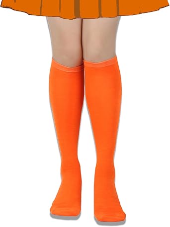 Orange Knee High Socks for Women Long Orange Soccer Tube Sock Thigh High Sock Athletic for Halloween Cosplay Accessories