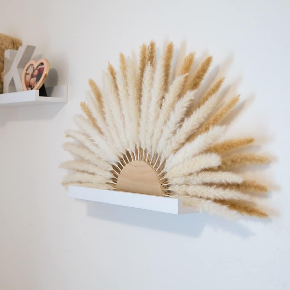 Boho Wall Decor Macrame Pampas Reeds y Madera miniatura 4