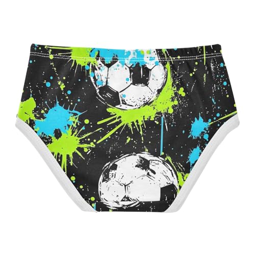 Toddler Panties, Soccer Ball Splash Girls Underwear Cotton, 2–8 Years2