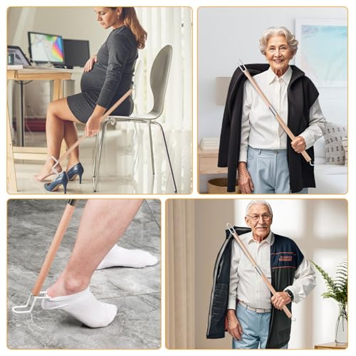 27.2"Dressing Stick,Long Handle Dressing Aid Stick for Elderly and Hip Surgery,Daily Dressing Aid for Pants, Shirts and Sock - Image 6