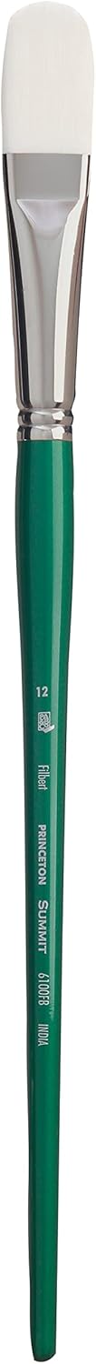 Princeton Artist Brush Summit, Brushes for Acrylic and Oil Series 6100, Filbert White Synthetic, Size 16