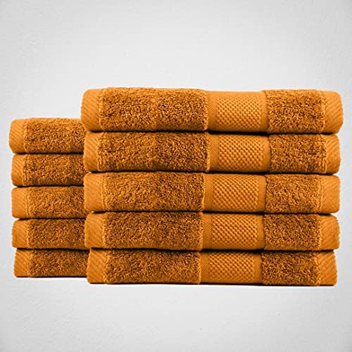 Pack of 12 Face Cloth Luxury Quality 600gsm 100 % Cotton Extra Soft Hand Cloth Wash Cloth Super Absorbent Gym Walking Make up Remover Towel Clothes Set (LimeGreen)