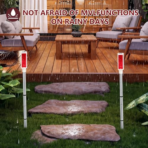 Image of DOITOOL 2 Pcs Driveway Markers Solar Powered, 30 Inch Reflective Red Driveway Reflectors on Poles for Snow Road Outdoor Yard Parking Lots Strobe Warning Landscape Lighting